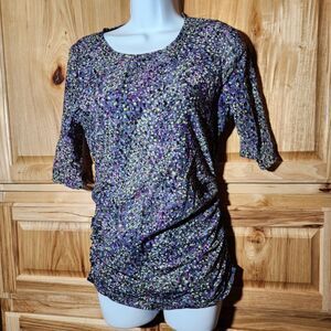 White House Black Market Women’s Small Cinched Side Short Sleeve Top